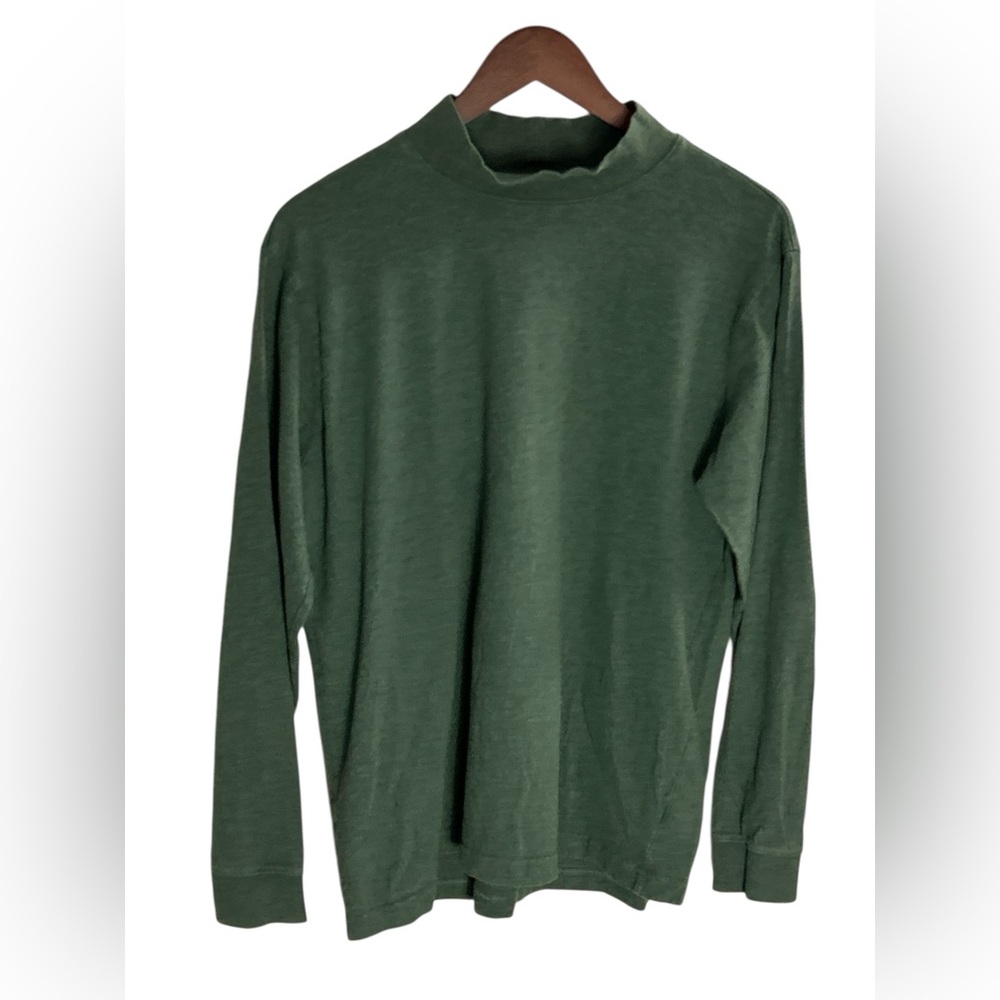 Lands' End Men's Forest Green Turtleneck Long Sleeve Tee